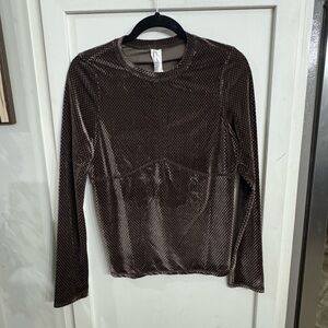 Fabletics Chocolate Velvet Long Sleeve Top